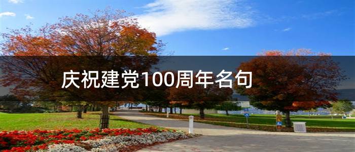 庆祝建党100周年名句